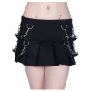 Women Belt Mini Denim Skirt Black Women Gothic Short